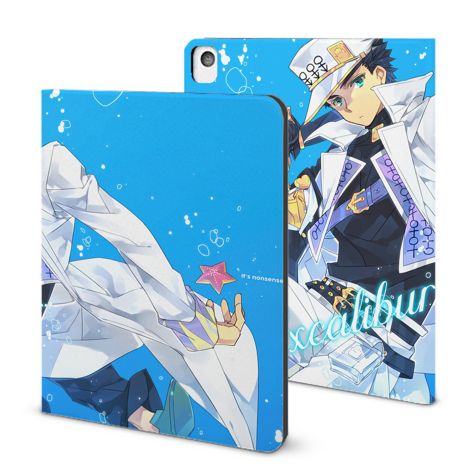 （画像用） ジョジョの奇妙な冒険 JoJo's Bizarre Adventure IPadケース ペンホルダー付き ブックスタイルデザイン